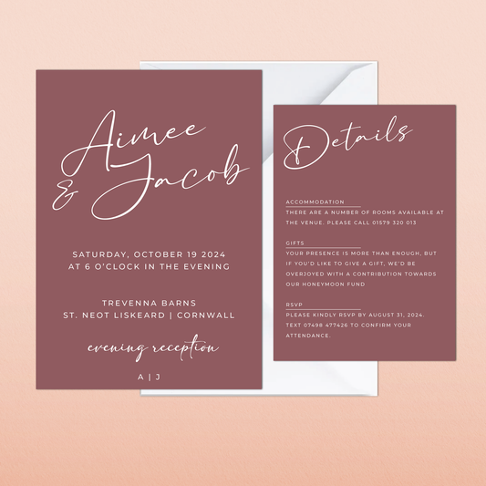 Aimee | Evening Wedding Invitation