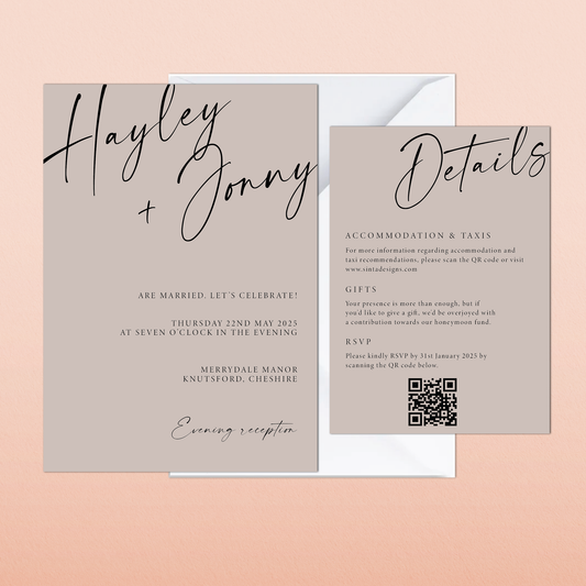Hayley | Evening Wedding Invitation