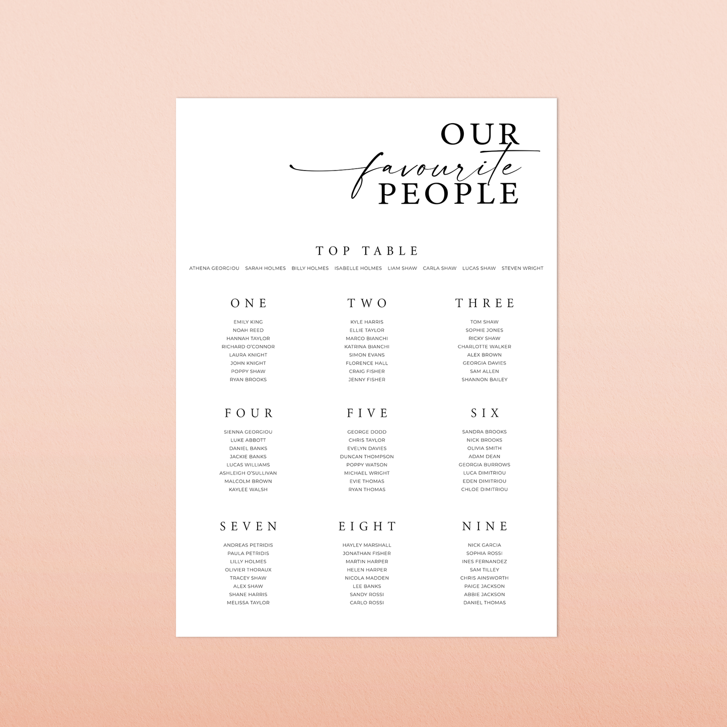 Isabelle | Seating Chart
