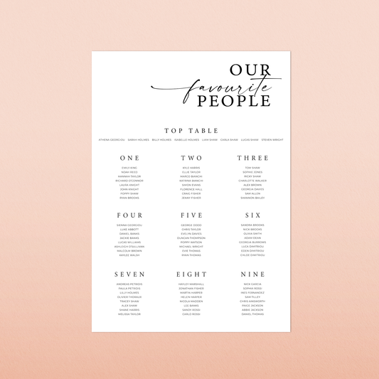 Isabelle | Seating Chart