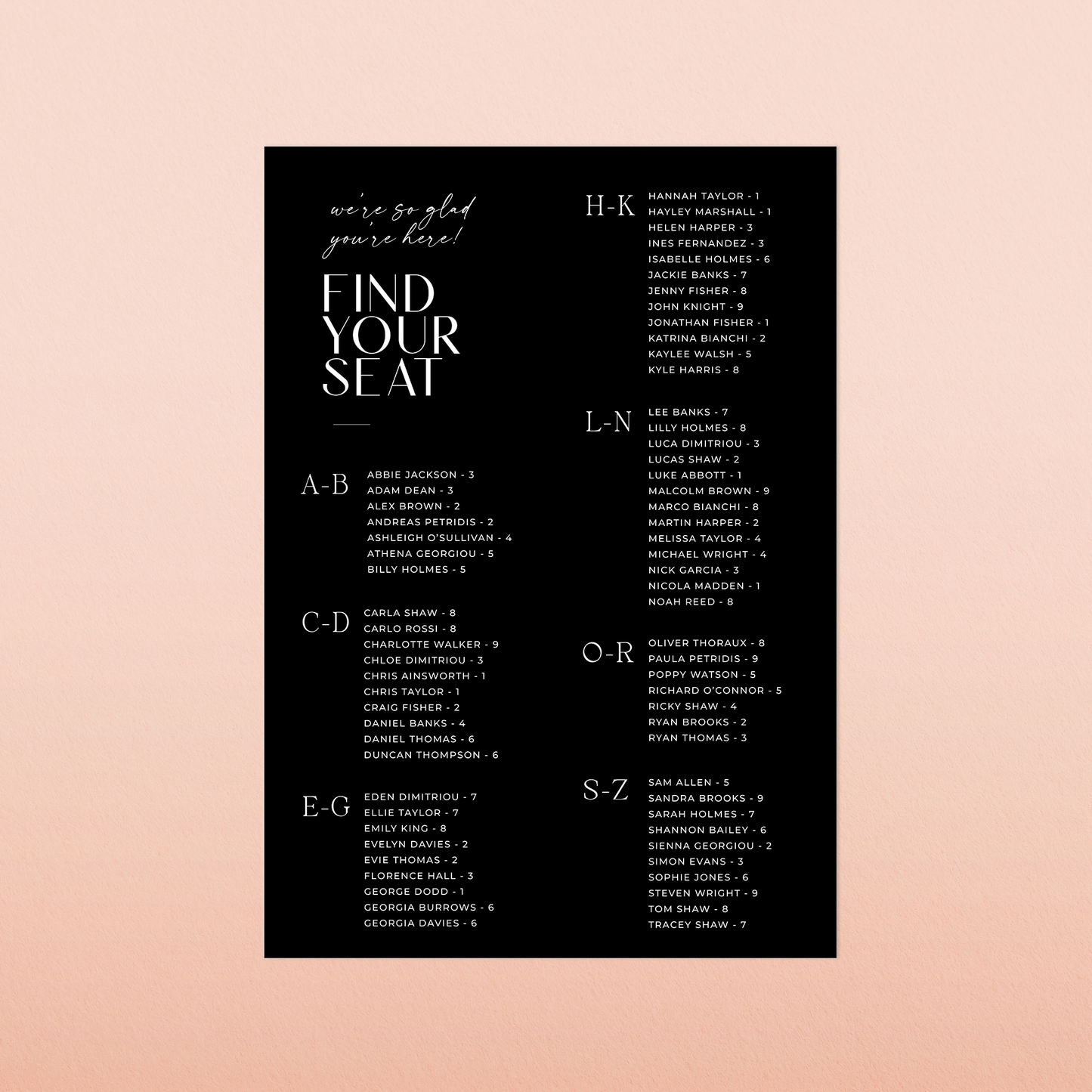 Lauren | Seating Chart
