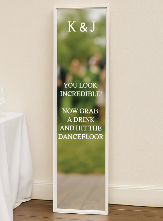 Personalised Floor Length Mirror (Black / White) | Rentals