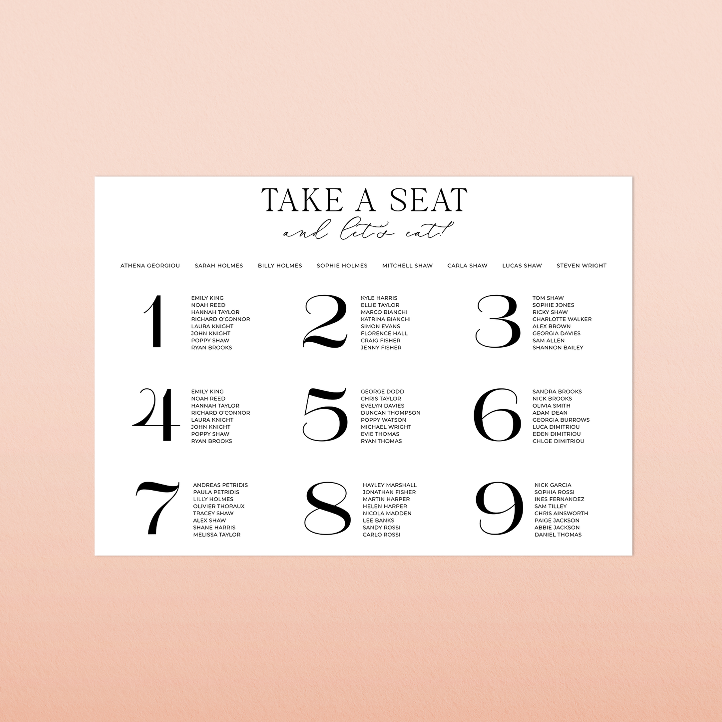 Sophie | Seating Chart