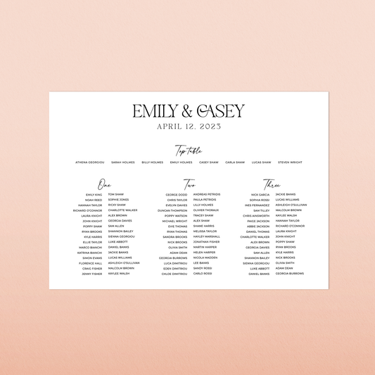 Emily | Seating Chart