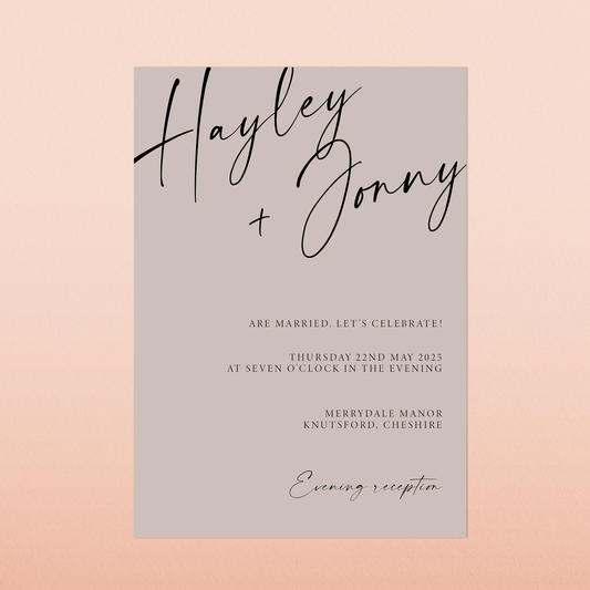Hayley | Evening Wedding Invitation