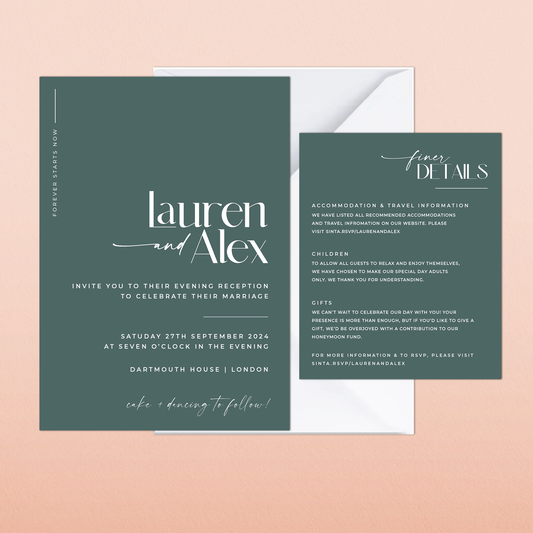 Lauren | Evening Wedding Invitation