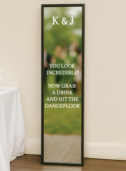 Personalised Floor Length Mirror (Black / White) | Rentals